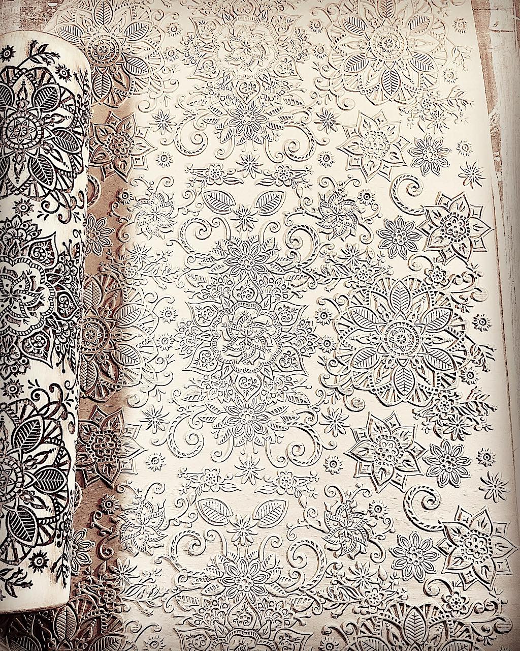 Mandala Garden Textured Rolling Pin