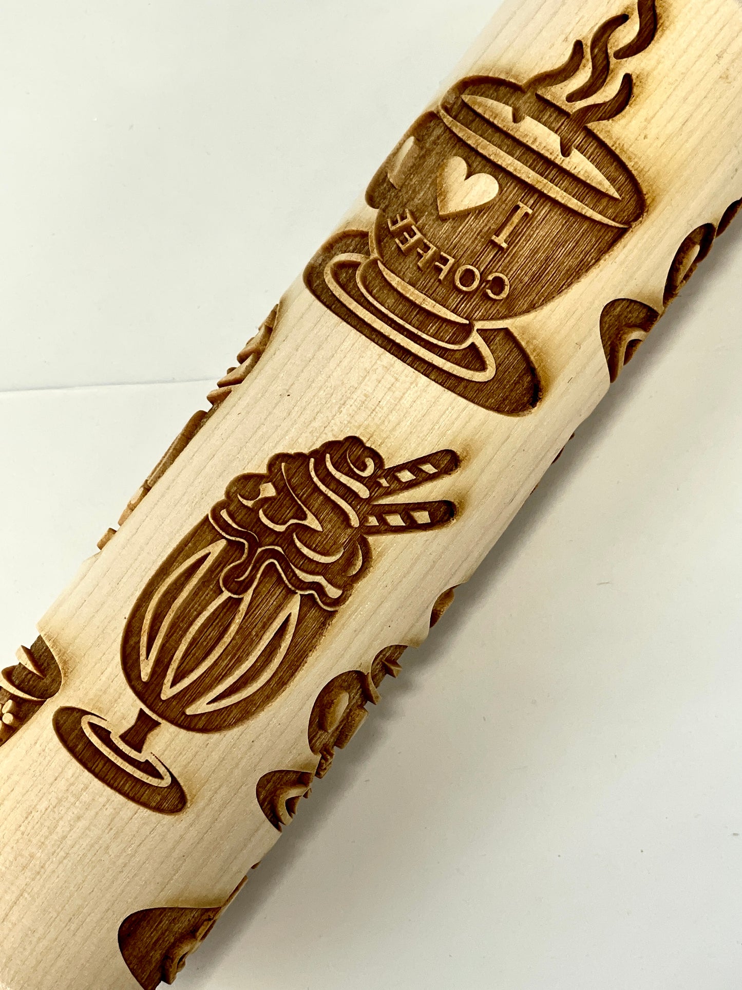 7" Coffee & Dessert Textured Rolling Pin
