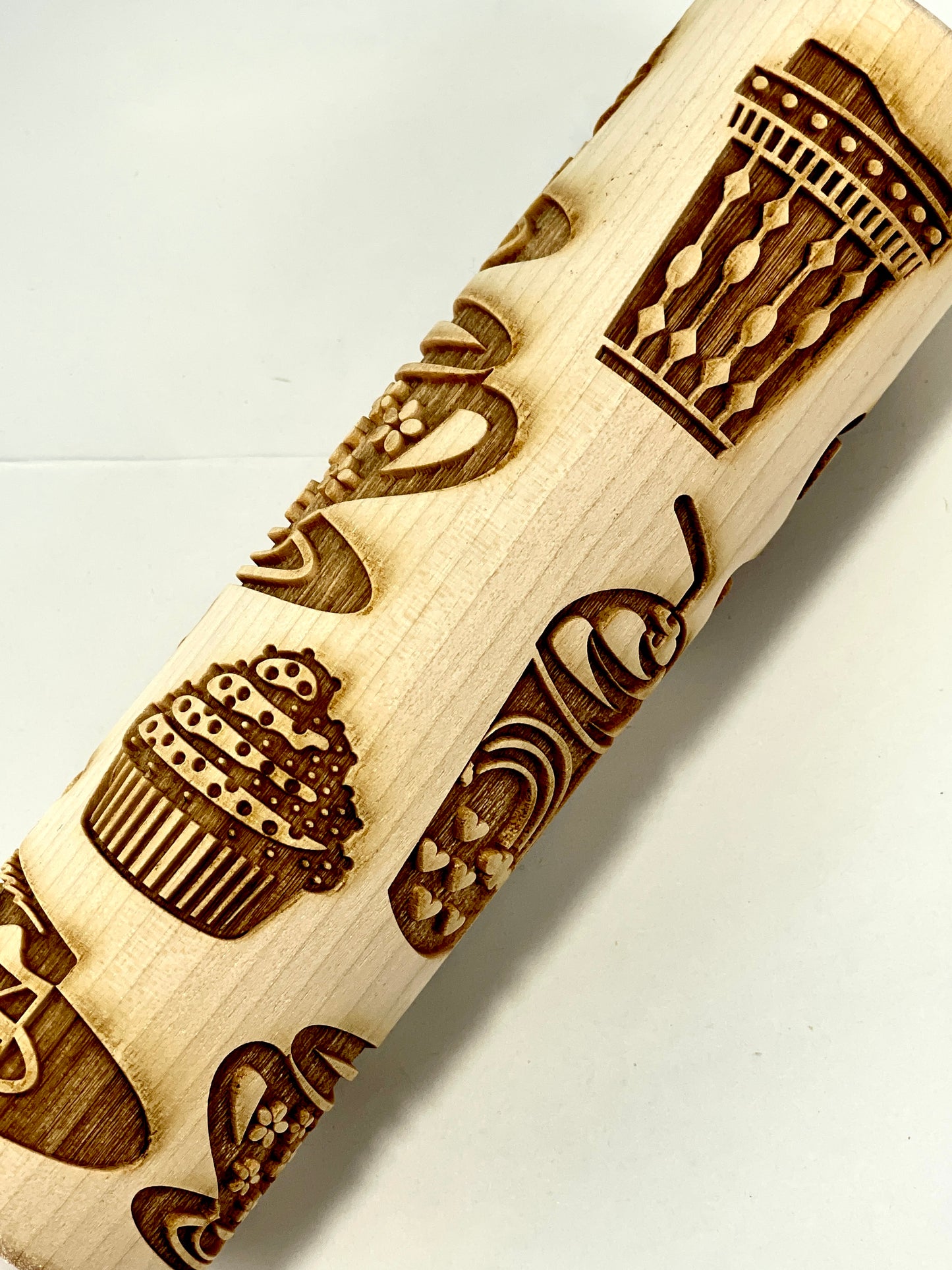 7" Coffee & Dessert Textured Rolling Pin