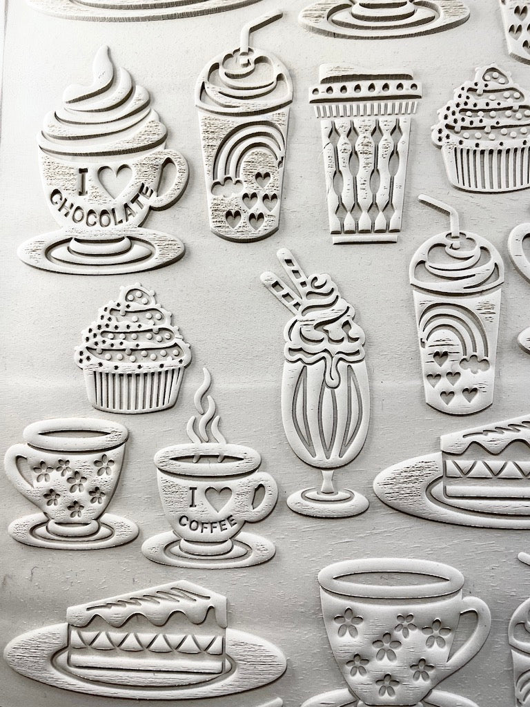 Coffee & Dessert Textured Rolling Pin