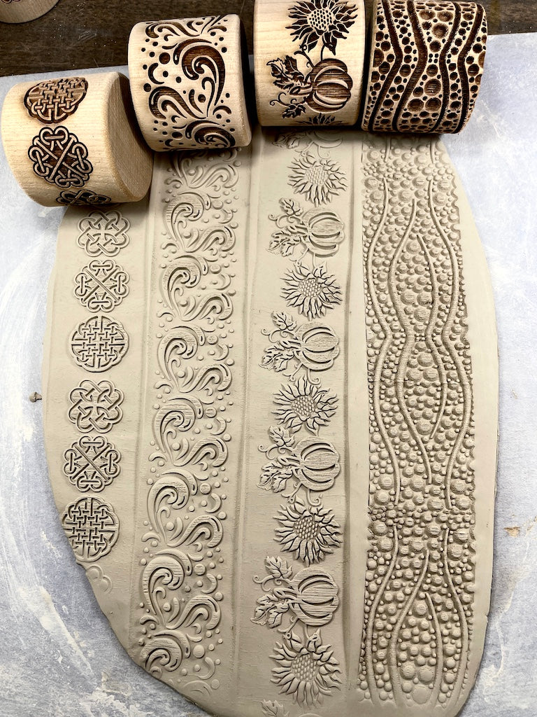 2" Large Celtic Knots Textured Rolling Pin