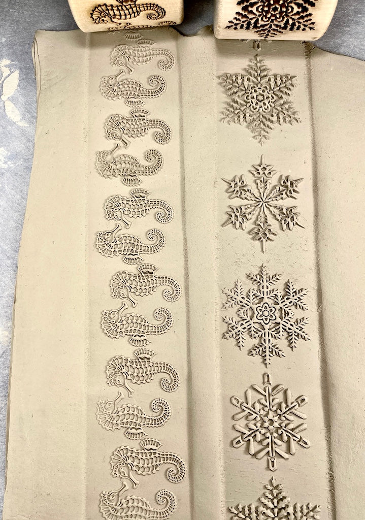 2" Seahorse Textured Rolling Pin