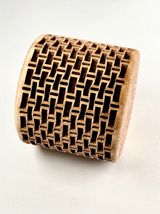 2" Burlap Weave Textured Rolling Pin