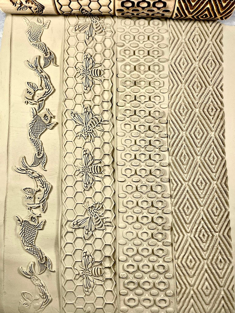 2" Diamond Geo Textured Rolling Pin