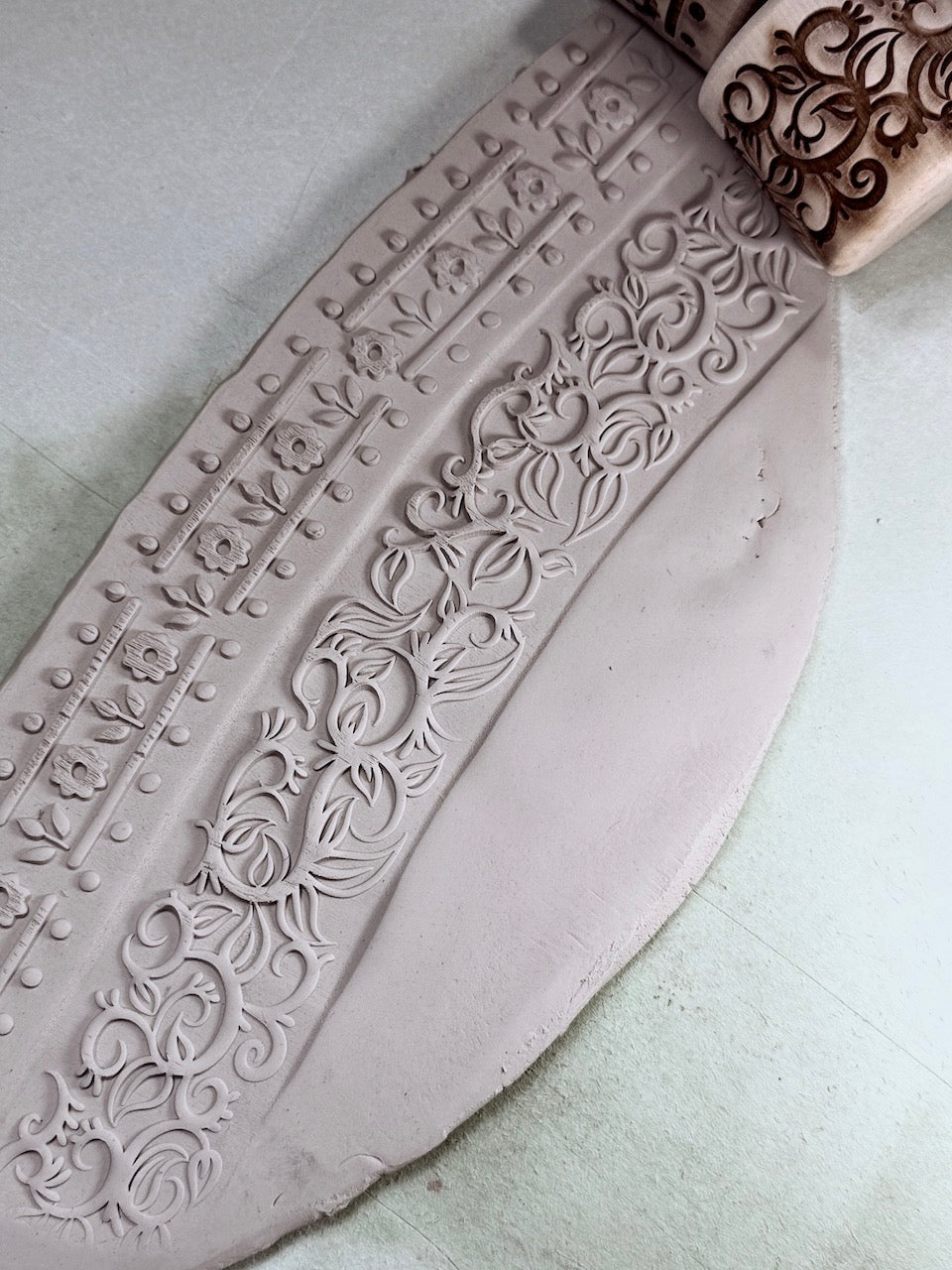 2" Leaves & Vines Textured Rolling Pin