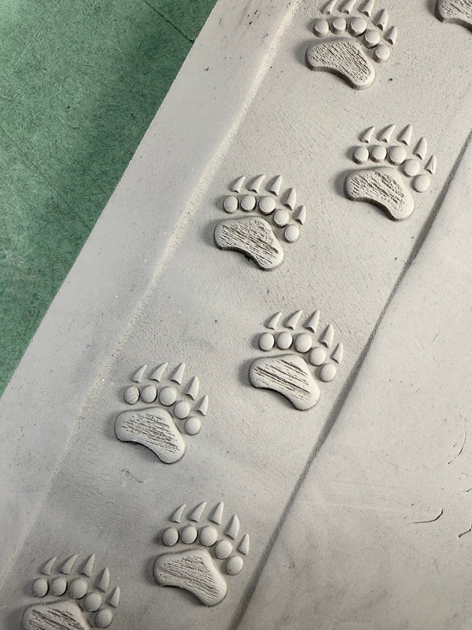 2" Bear Paw Prints Textured Rolling Pin