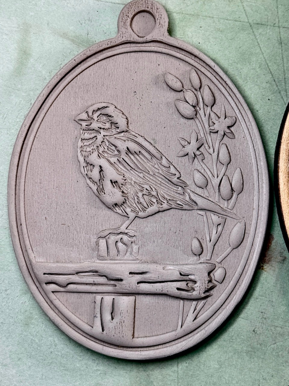 Ornament (Birds on a Fence: Profile)- Stamp