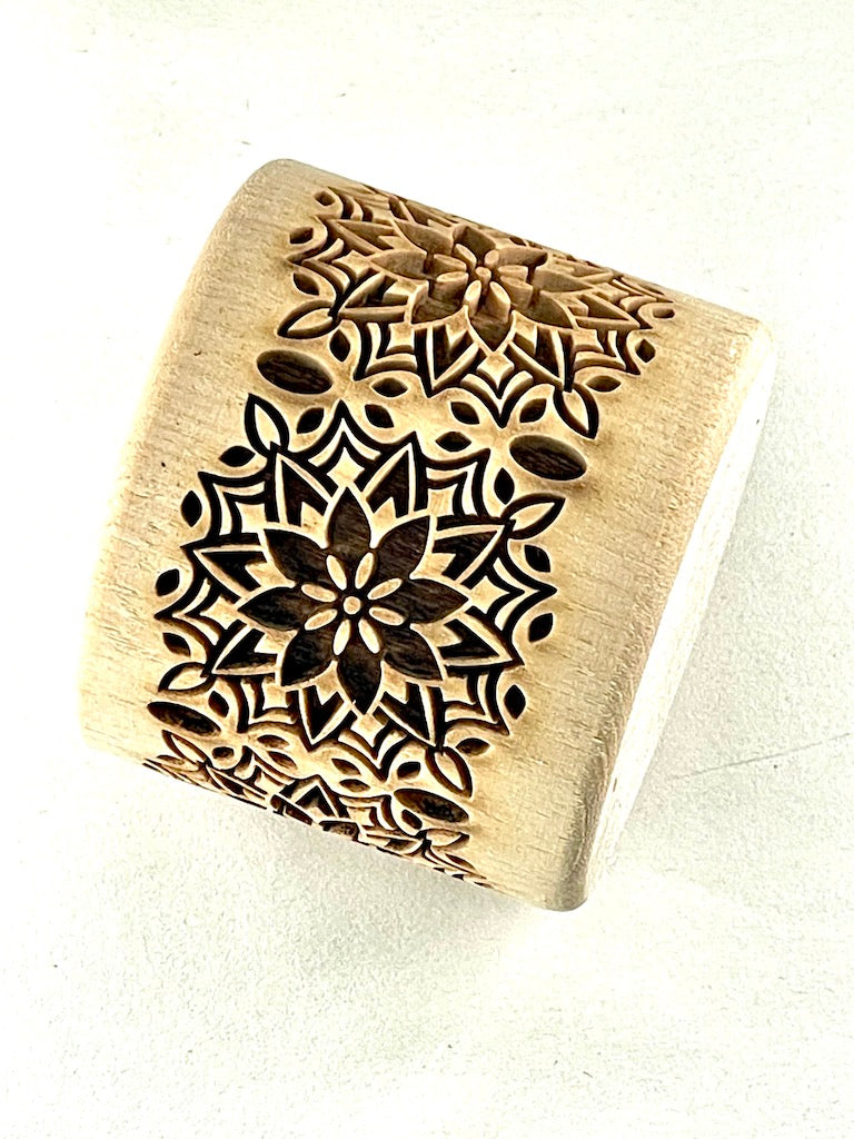 2" Flower Power Textured Rolling Pin
