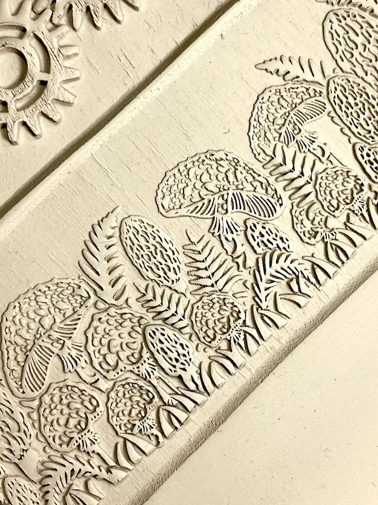 2" Woodland Mushrooms Textured Rolling Pin