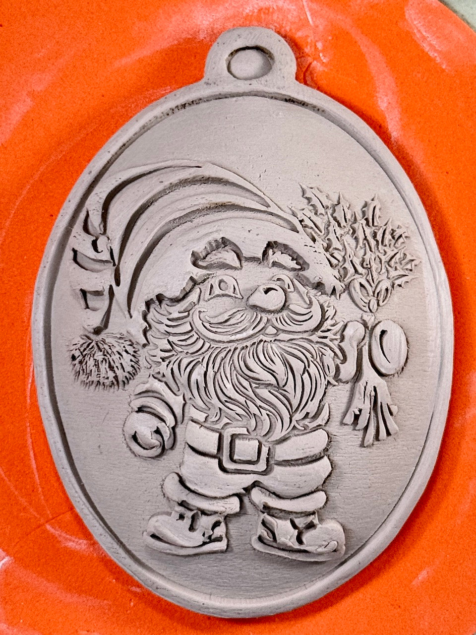 Ornament (Santa Gnomes: Gnome with Holly Boquet)- Stamp