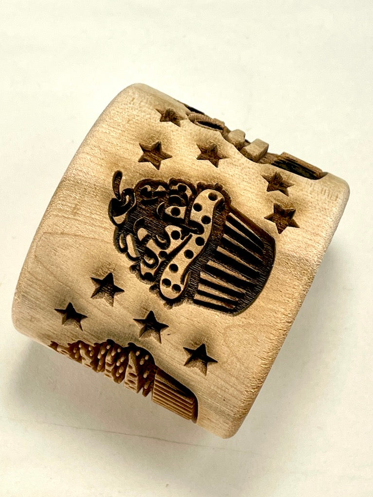 2" Cupcakes Textured Rolling Pin