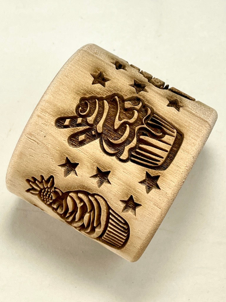 2" Cupcakes Textured Rolling Pin