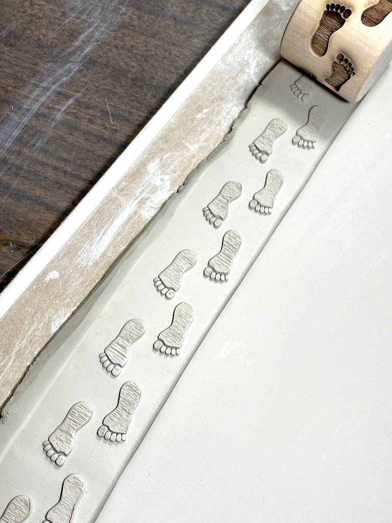 2" Bigfoot Tracks Textured Rolling Pin