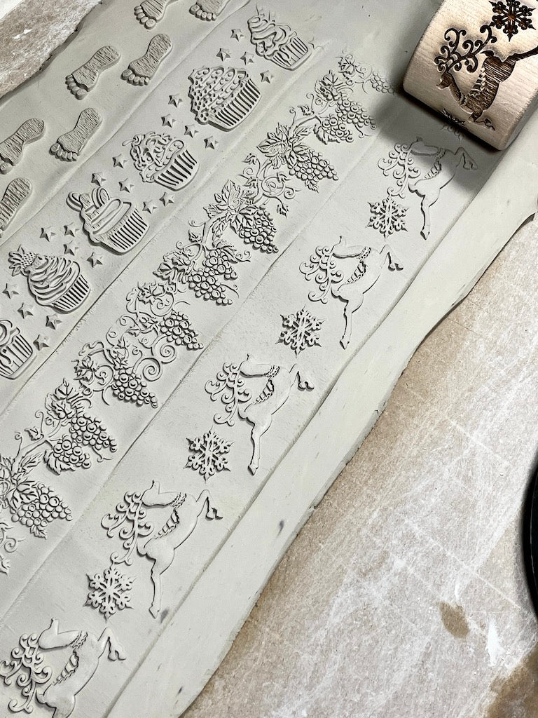 2" Reindeer Textured Rolling Pin