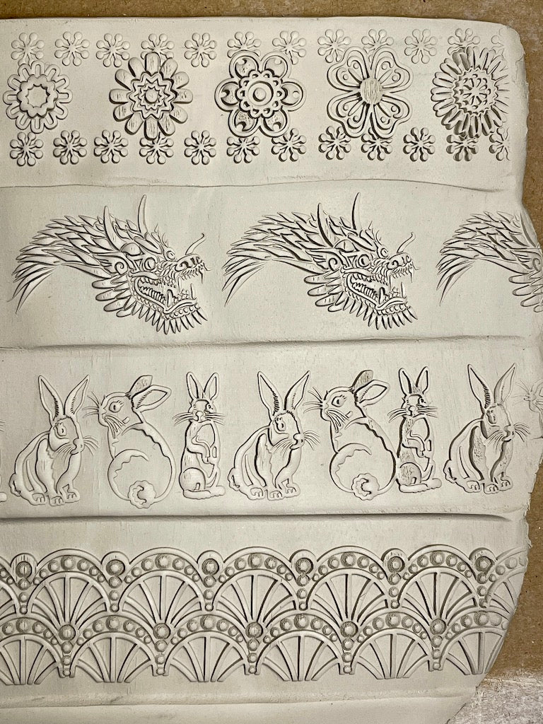 2" Bunnies Textured Rolling Pin