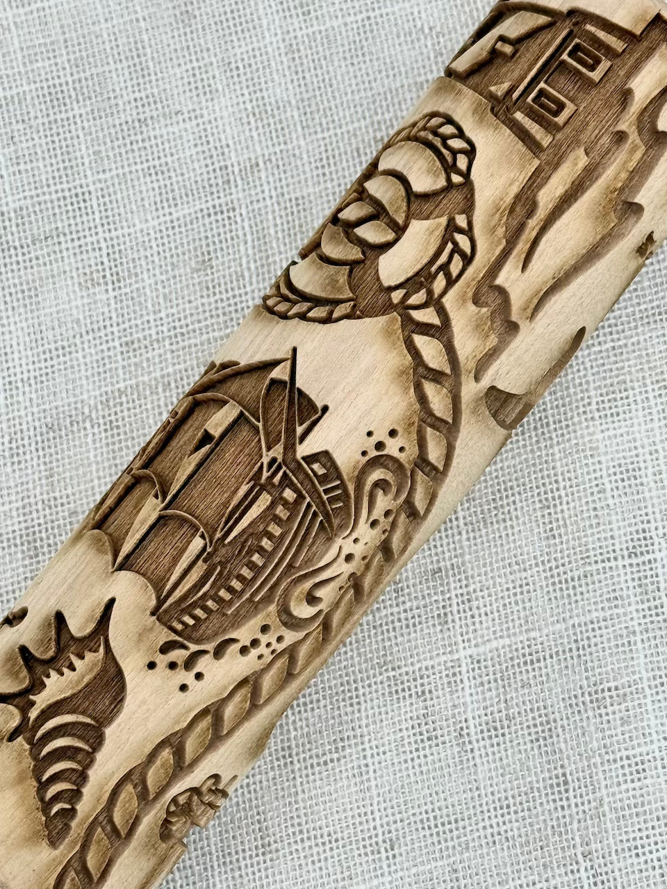 7" Nautical Vibes Textured Rolling Pin