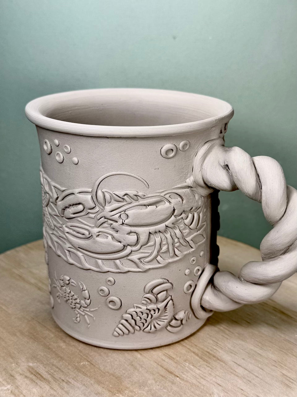 Lobster Bake Textured Mug Plank
