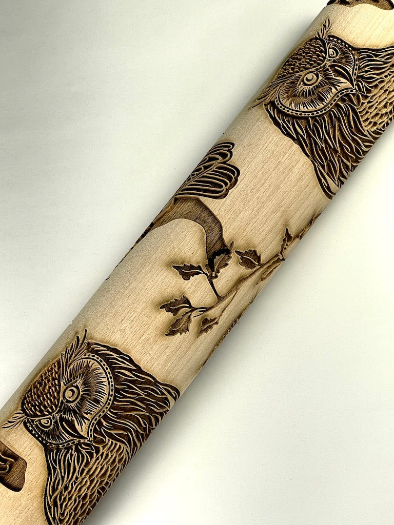 Owls Textured Rolling Pin