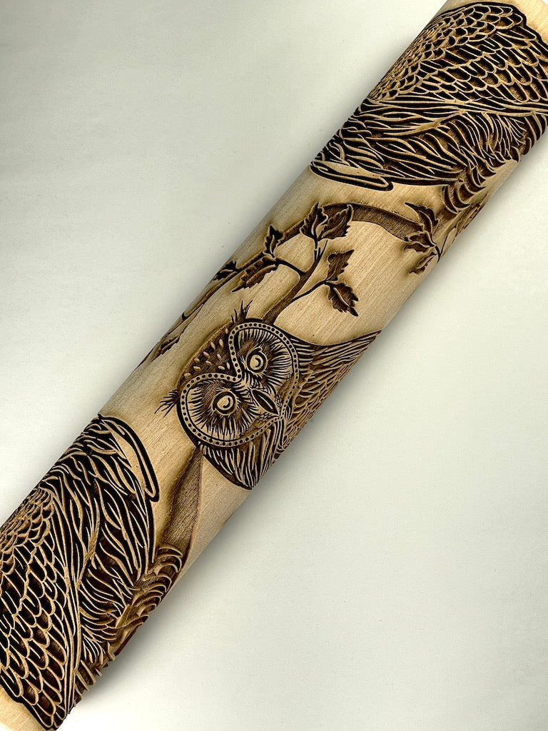 Owls Textured Rolling Pin