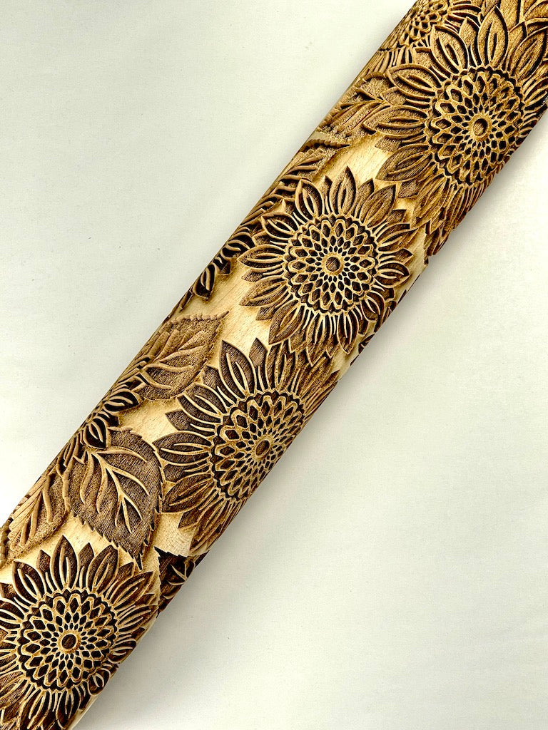 Gerbera Daisy Textured Rolling Pin