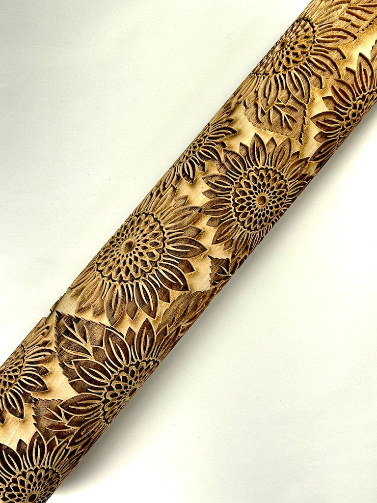 Gerbera Daisy Textured Rolling Pin