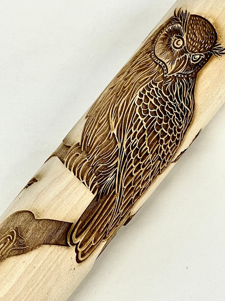 7" Owls Textured Rolling Pin