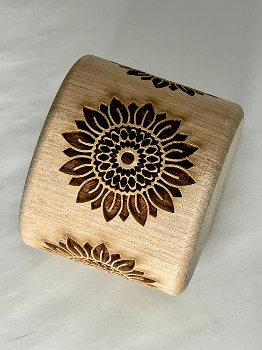 2" Gerbera Daisy Textured Rolling Pin