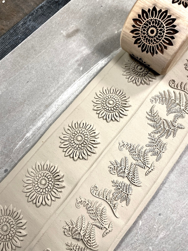 2" Fiddlehead Ferns Textured Rolling Pin
