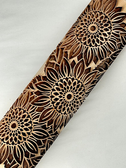 7" Gerbera Daisy Textured Rolling Pin