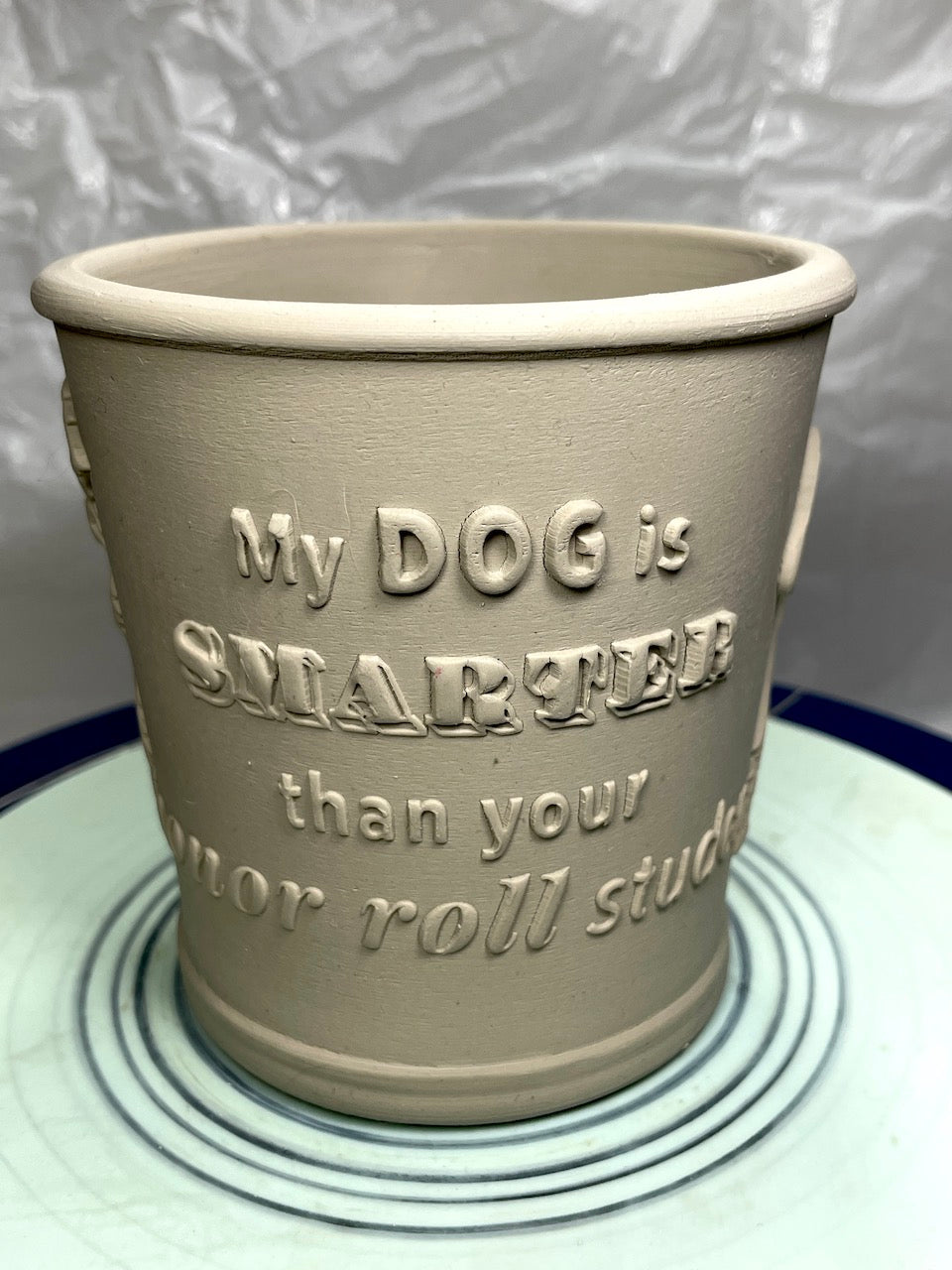 Dog is Smarter- Curved Textured Mug Plank