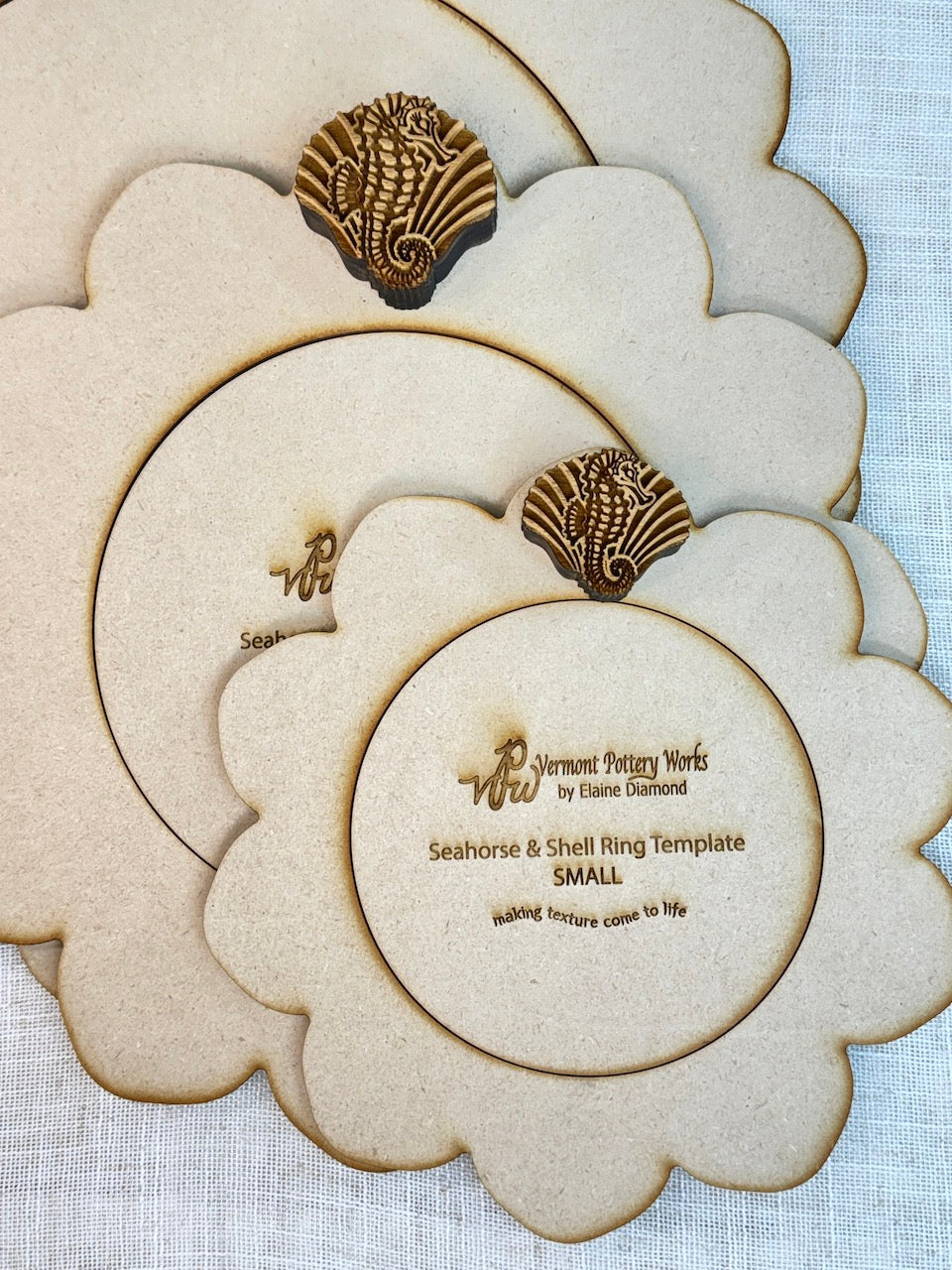 Rigid Seahorse & Shells Ring Template