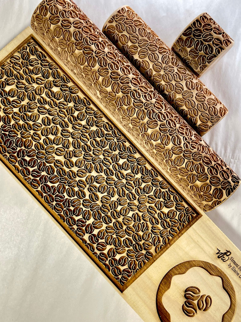 2" Coffee Beans Textured Rolling Pin