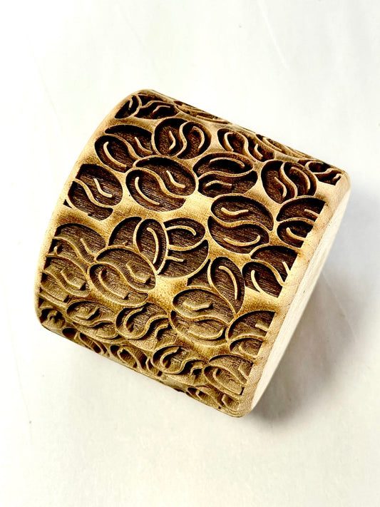 2" Coffee Beans Textured Rolling Pin