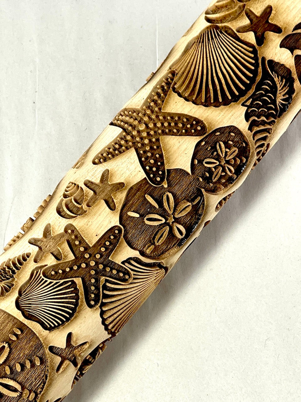 7" Shells Textured Rolling Pin