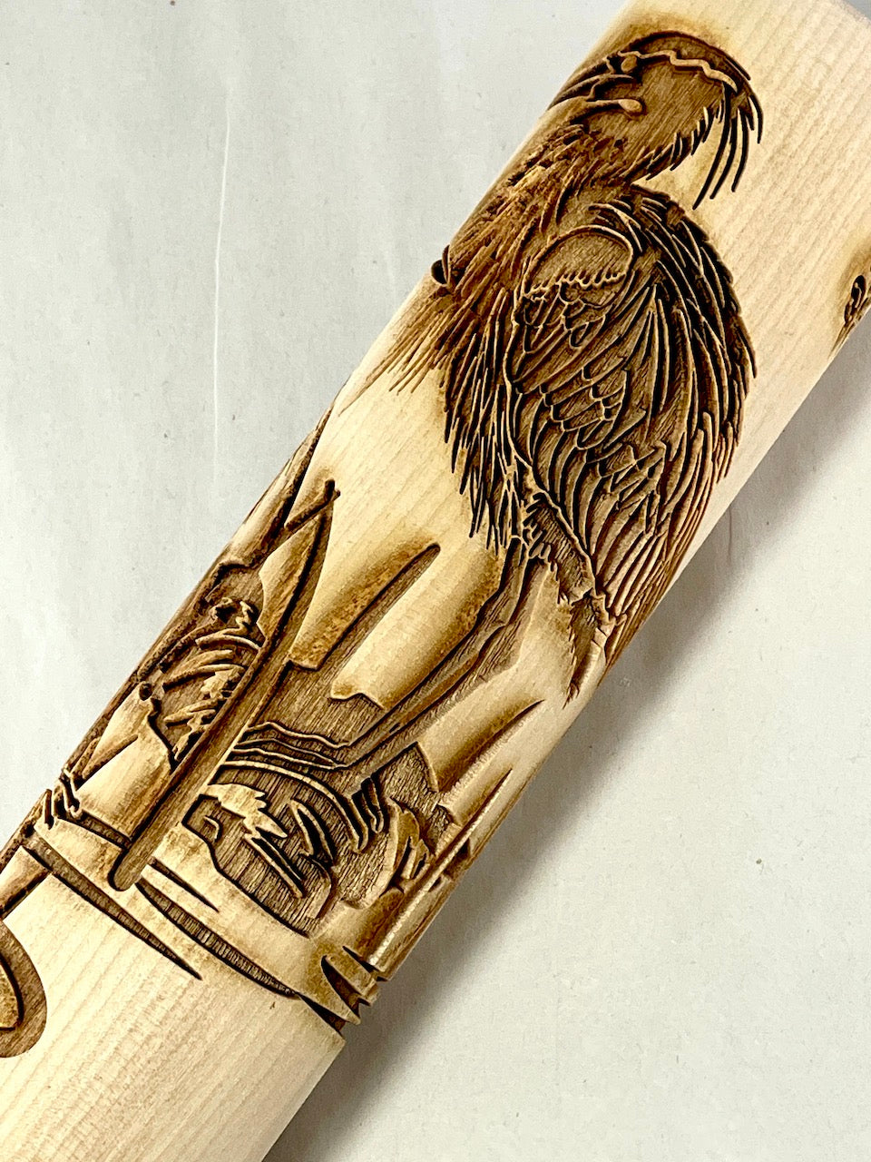 7" Great Blue Heron Textured Rolling Pin