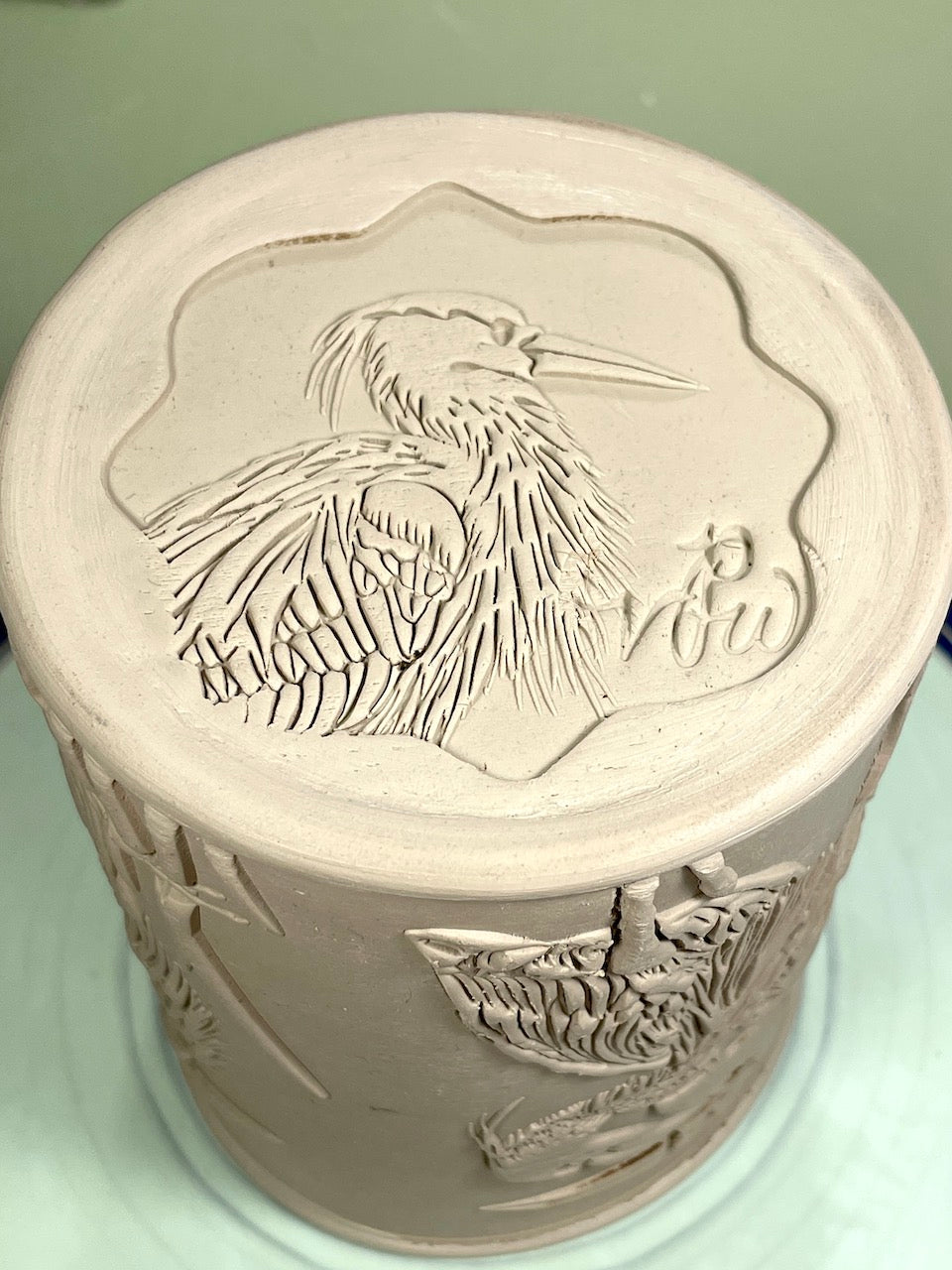 Great Blue Heron Textured Mug Plank