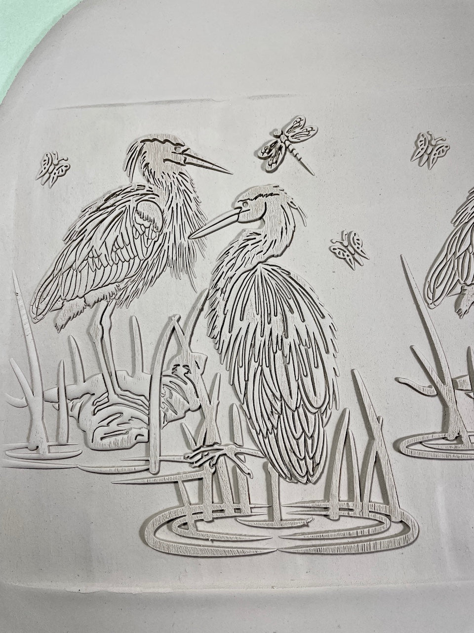 7" Great Blue Heron Textured Rolling Pin