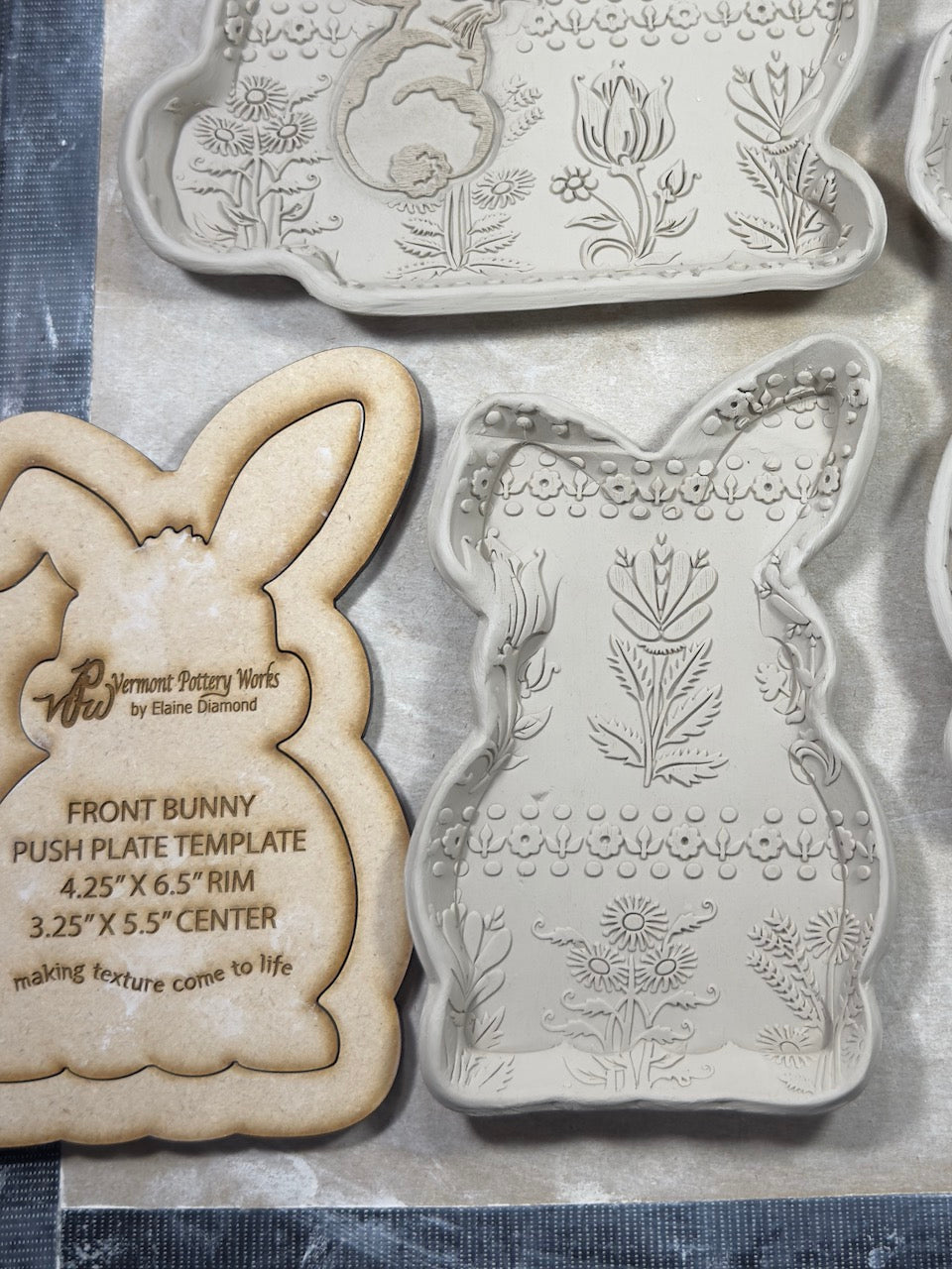 Bunnies- Front Bunny Push Plate (Small)- Rigid Template