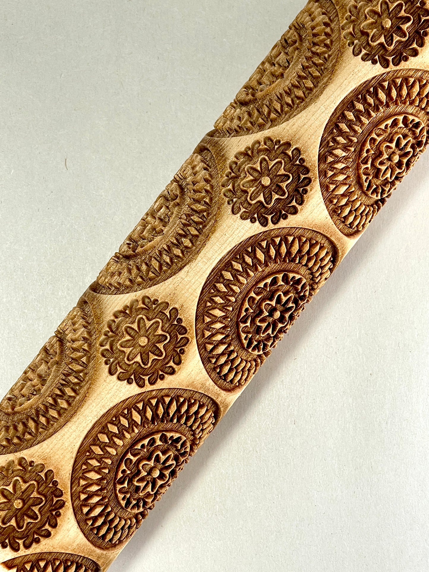 7" Floral Wheels Textured Rolling Pin