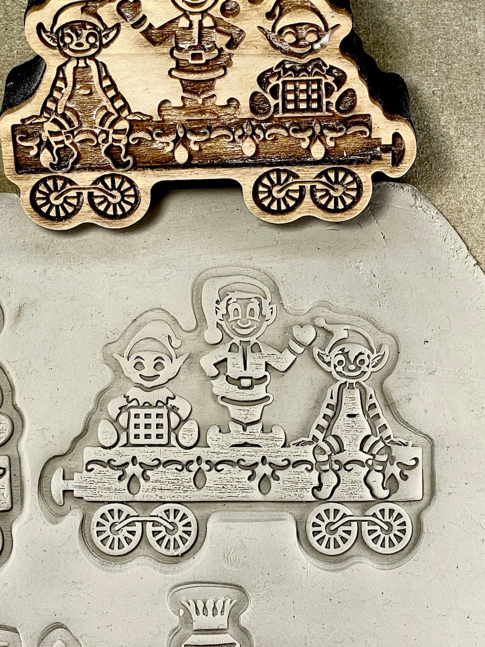 Elves on the Train (Elves Car)- Stamp