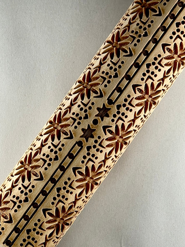 7" Snow Squall Textured Rolling Pin