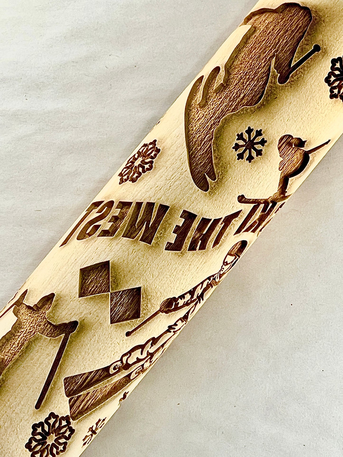 Ski the West 7" Textured Rolling Pin