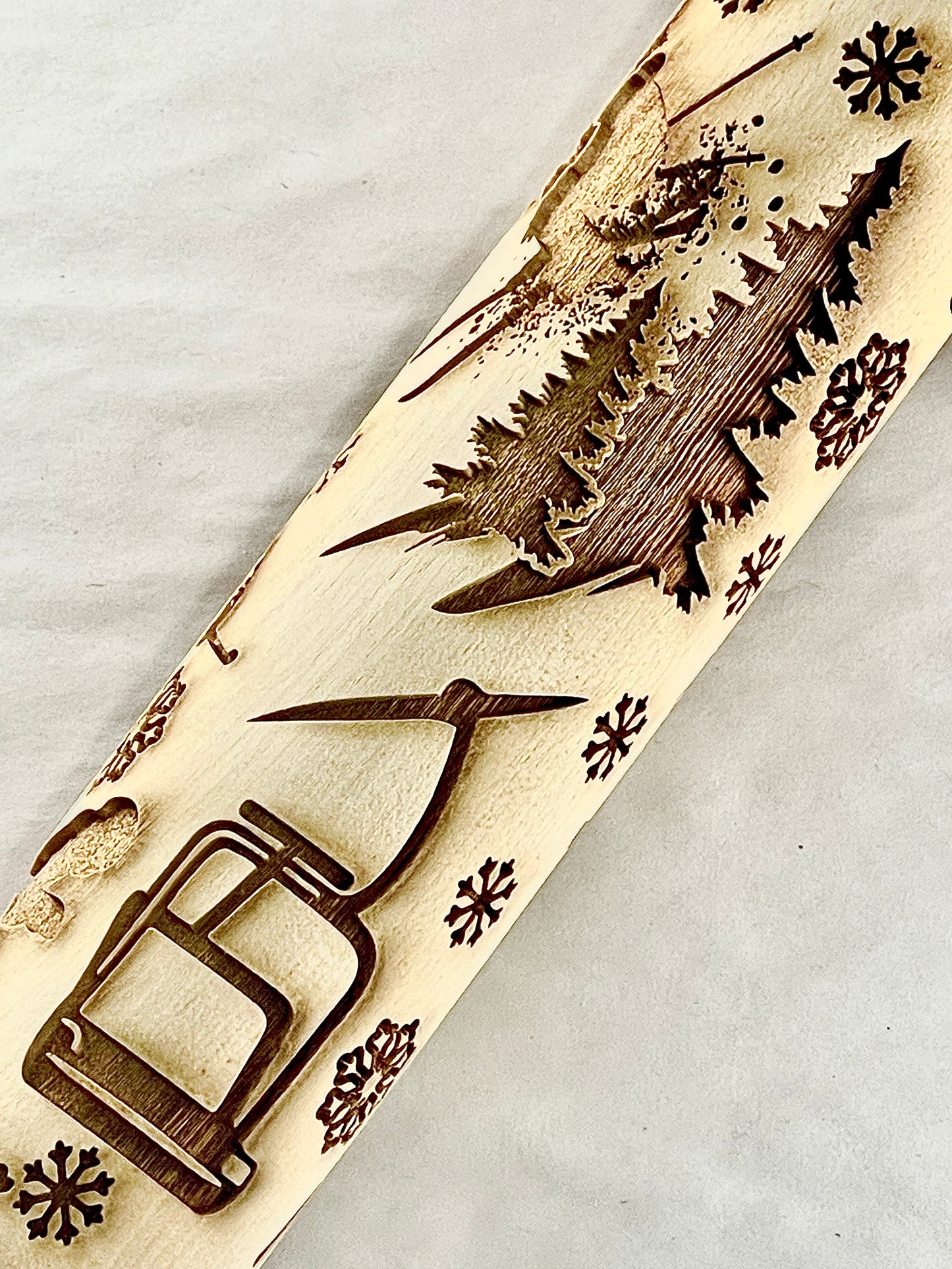 Ski the East 7" Textured Rolling Pin