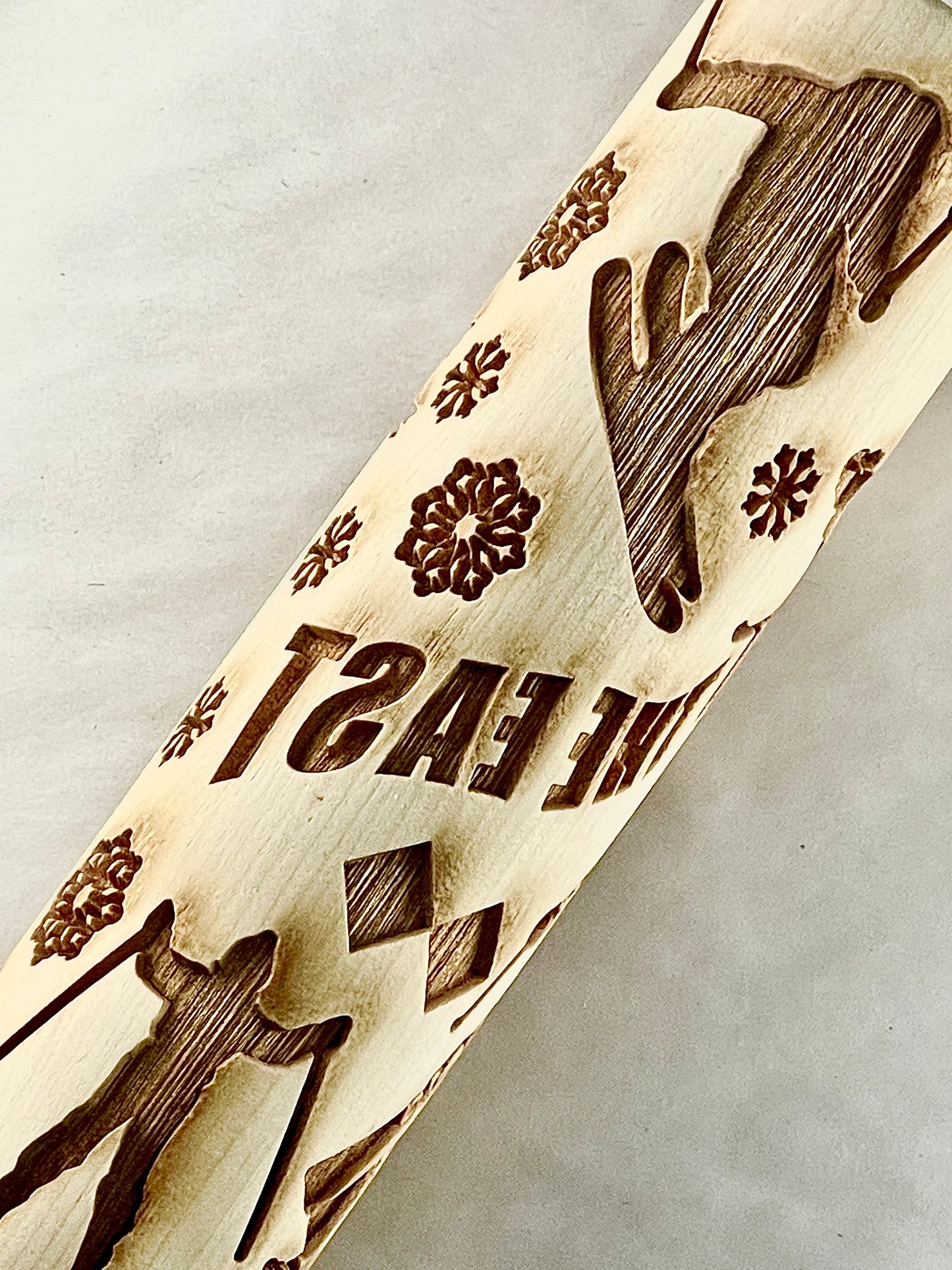 Ski the East 7" Textured Rolling Pin