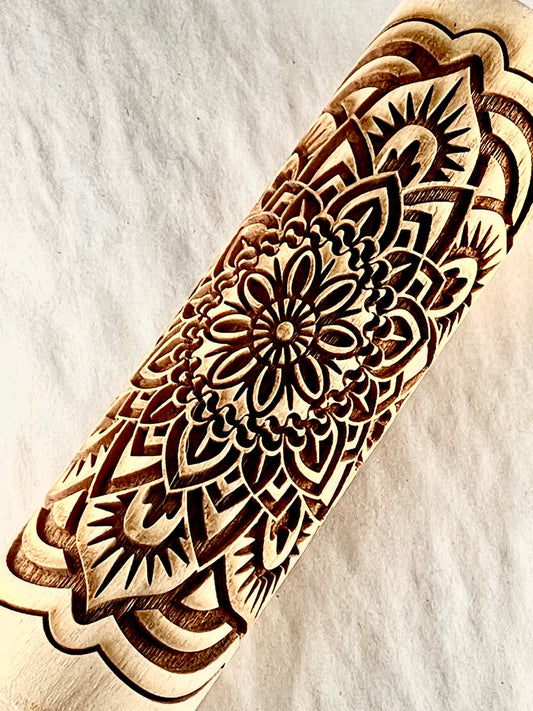 Floral Burst  7"  Template Textured Rolling Pin
