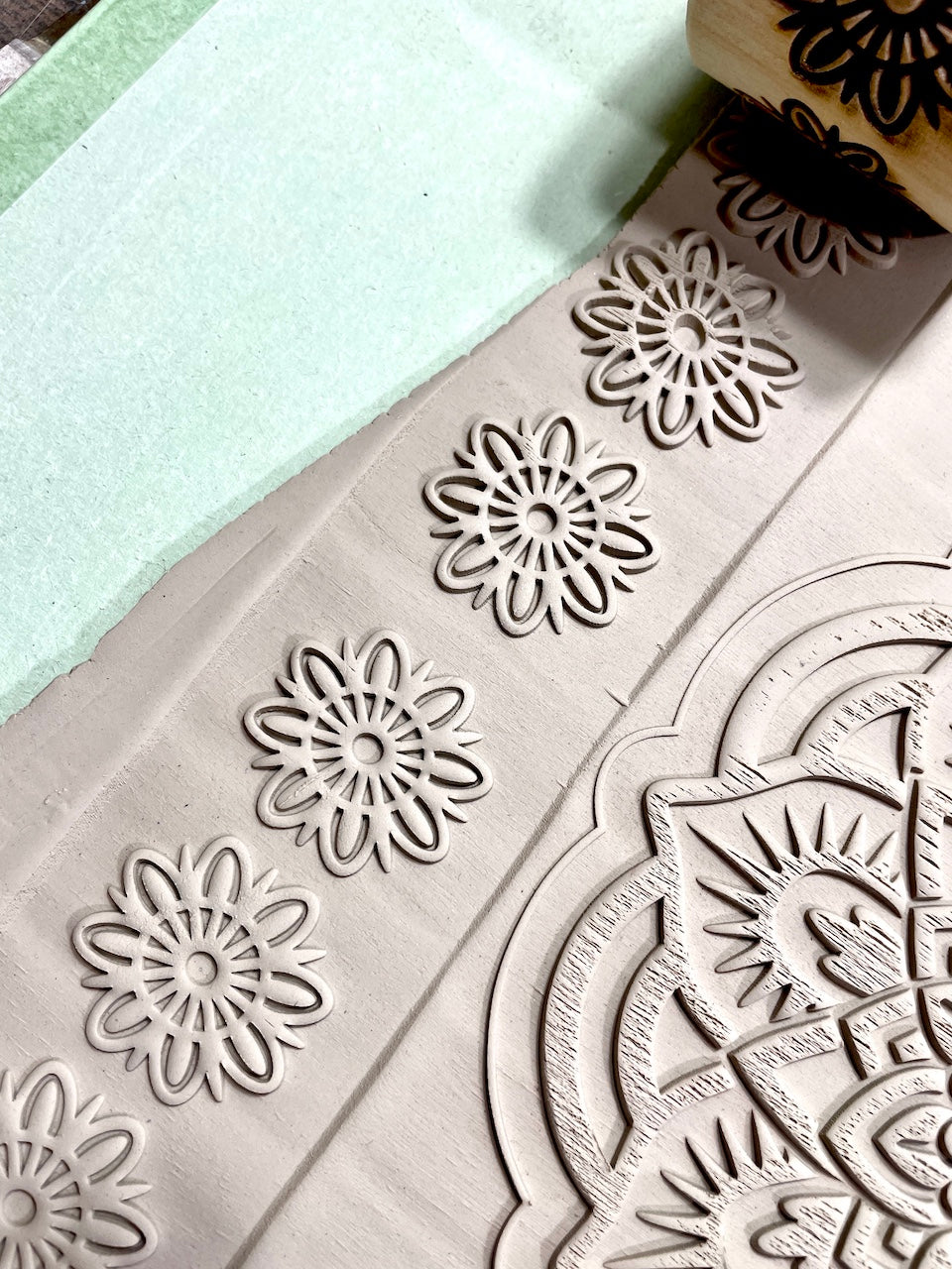 Floral Burst 2" Textured Rolling Pin