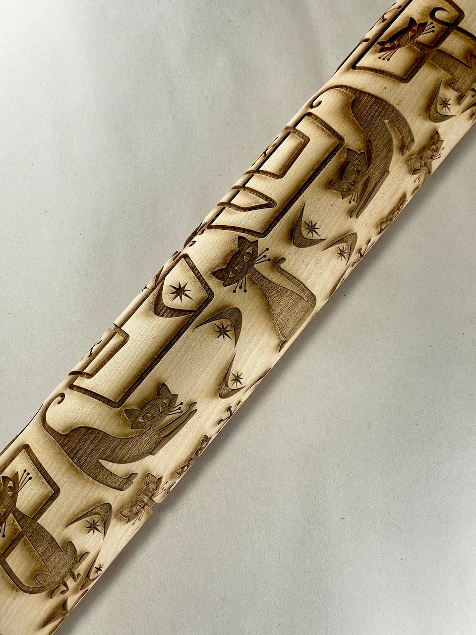 Cats, Mid-Century Textured Rolling Pin