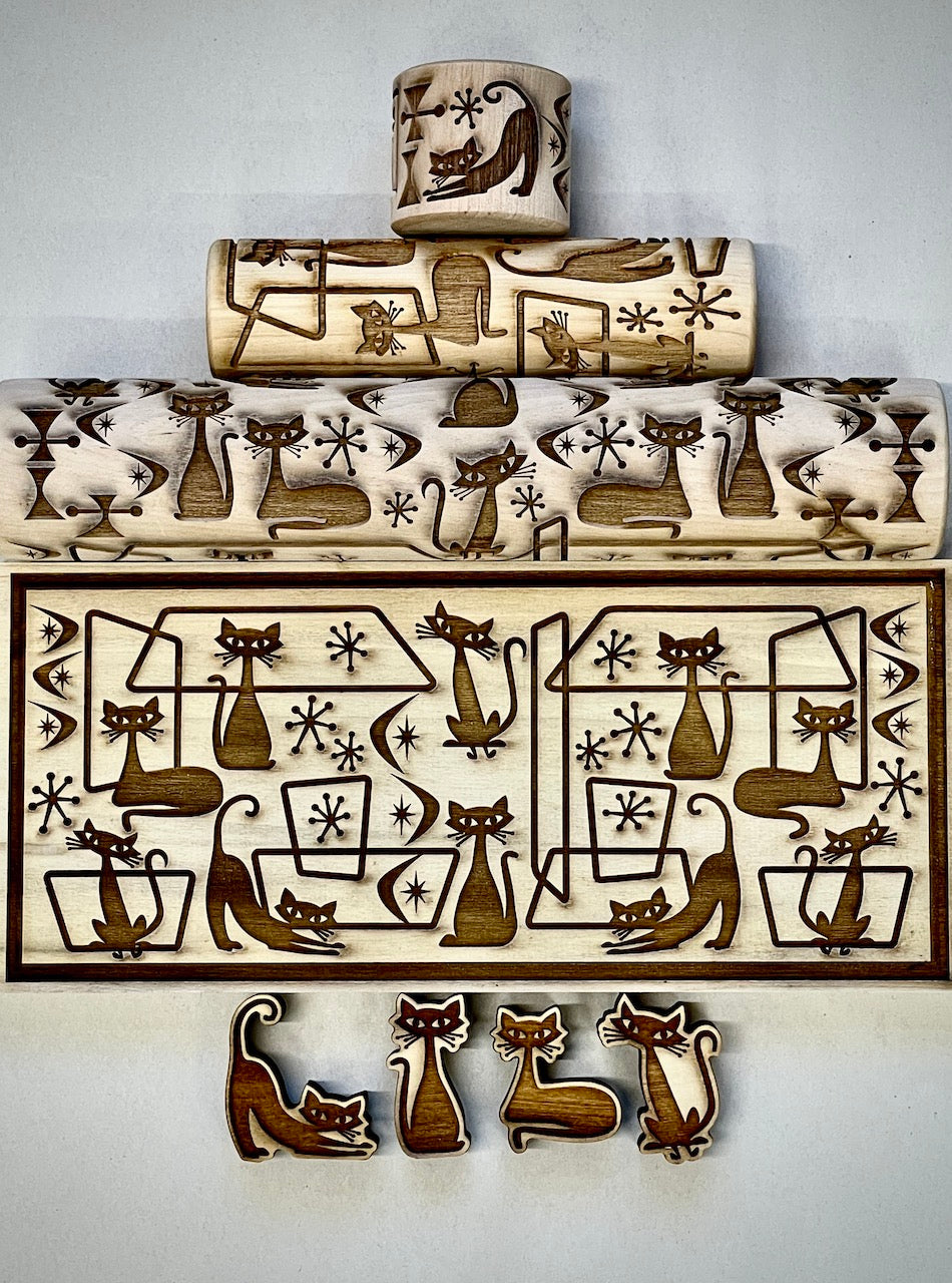 Cats, Mid-Century (Tilted)- Stamp