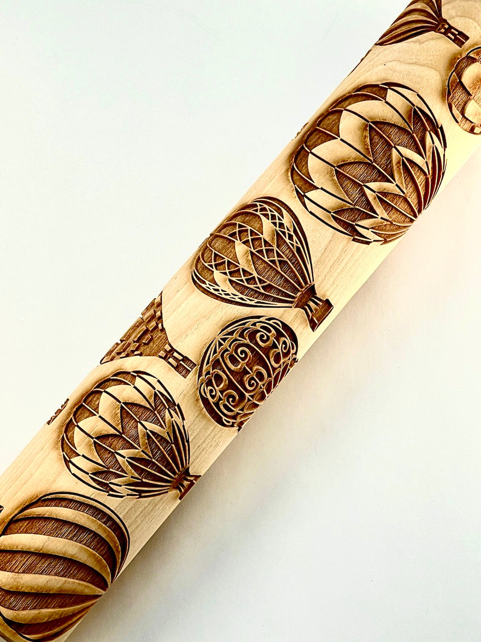 Hot Air Balloons (Vertical) Textured Rolling Pin