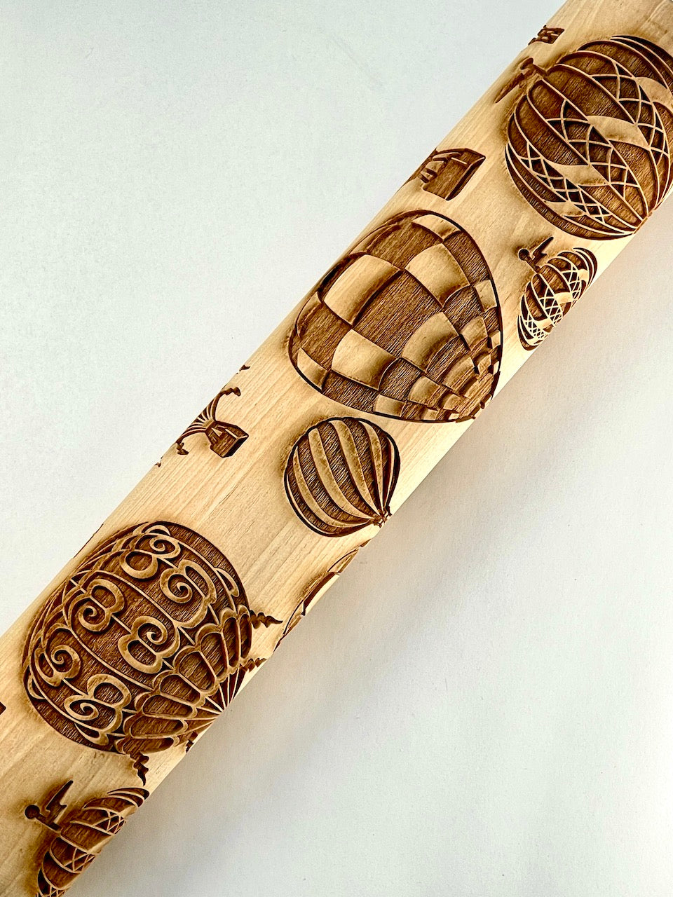 Hot Air Balloons (Vertical) Textured Rolling Pin